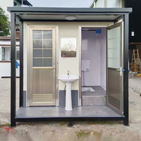 Toilette portable préfabriquée facile à assembler Salle de douche mobile à structure publique extérieure en acier avec station de lavage des mains