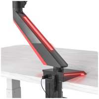 Resorte de gas GE22 Luz RGB ajustable Brazo de monitor de juegos Luz LED azul Soporte de montaje de escritorio de monitor individual de 15-32 pulgadas