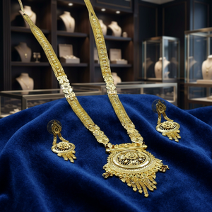 Wholesale 14K 18K 24K Micro Gold Filled Forming <b>Long</b> <b>Necklaces</b>, Fashion Jewelry Set, Brass Gold Plated Floral Design Jewelry Set - Product Image 3