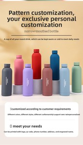 Bouteille d'eau portable en <span class=keywords><strong>acier</strong></span> inoxydable 304 de 500 ml, grande capacité, à petite ouverture, épaissie, givrée, pour sports de plein air et voiture, idéale pour la rentrée scolaire - Product Image 5