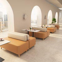 Conception personnalisée Café commercial moderne Bar Hôtel Restaurant Meubles Table Chaises Ensembles Booth Canapé Siège Tissu Salle À Manger