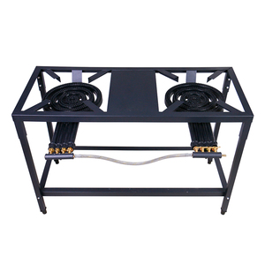 Cuisinière à <span class=keywords><strong>gaz</strong></span> portable à 2 brûleurs Table de cuisson en fonte à haut rendement pour chauffage domestique stable - Product Image 2