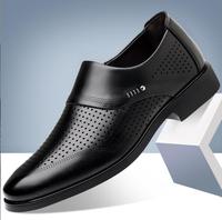 Chaussures d'été en cuir respirant à enfiler pour hommes, à bout pointu, décontractées et habillées, avec semelle souple en caoutchouc