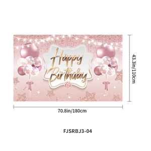 Bannière décorative Joyeux Anniversaire Rose Doré en Gros pour Filles, Toile de Fond <span class=keywords><strong>Photo</strong></span>, Panneau en Tissu pour Fêtes d'Anniversaire 18, 21, 30 Ans - Product Image 5