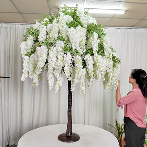 Arbre artificiel de glycine pour centre de table de mariage, tronc en FRP, fleurs suspendues, décoration de mariage - Product Image 2
