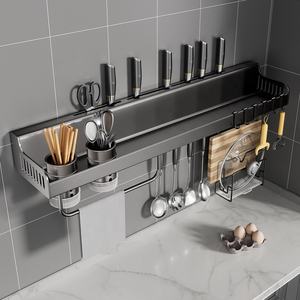 המפעל הסיטונאי רב תפקודי קיר קיר רכוב סכין כלי אחסון כיסוי מדפים מדפים - Product Image 2