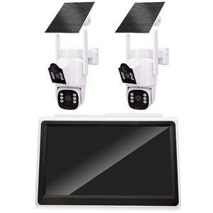 Outdoor 4MP Dual Lens Solar <b>Camera</b> Kit with 10.1 Inch LCD Monitor Two-Way Audio SD Card CMOS Sensor Night Vision <b>Security</b> System - Product Image 2