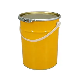 Pabrik 5L kosong kemasan cat kimia kuning dapat drum ember ember tong dengan tutup cincin mengunci