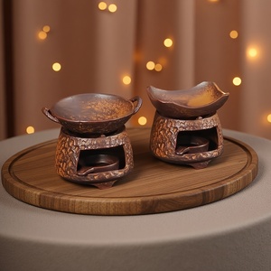 موقد سيراميك عتيق الطراز لنشر العطور |   موقد شاي ومبخرة زيوت عطرية للاستخدام المنزلي الداخلي، موقد صغير لتبخير مسحوق البخور وأوراق الشاي والعطور - Product Image 3