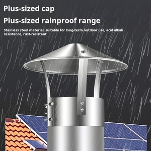Accesorio para exteriores de 80mm, cubierta de <span class=keywords><strong>chimenea</strong></span> de acero inoxidable, sombrero de lluvia y nieve para tapa de cubierta de tubería de <span class=keywords><strong>chimenea</strong></span> - Product Image 3