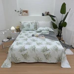 Deluxe Qualidade Fabricante Canadá Algodão Dupla Urdidura Trama Dupla 12*12 Folhas Equipadas Lençóis de Cama Do Hotel 3 Conjuntos