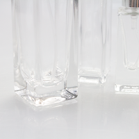 Impression couleur personnalisée en gros, flacons de parfum en verre carrés et rectangulaires de 3 ml, 5 ml, 10 ml, 20 ml, avec pompe pulvérisatrice pour cosmétiques, format voyage