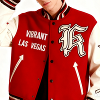 Blouson hiver personnalisé en chenille avec logo brodé blousons baseball en laine manches en cuir vestes universitaires Letterman vintage pour hommes
