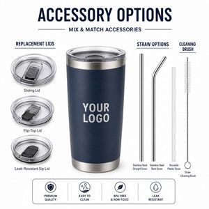 Custom Logo 20oz Vacuum <b>Insulated</b> Tumbler Stainless Steel Slim Travel <b>Mug</b> With Straw Reusable Coffee Cup For Hot Cold Drinks - Product Image 5