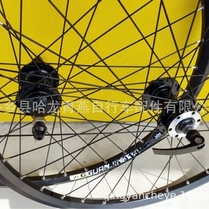 Jeu de roues de vélo de montagne, jantes de vélo 26 pouces, alliage d'aluminium, moyeux avant et arrière 32H, noir - Product Image 4