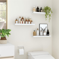 Ensemble de 2 étagères murales flottantes blanches en bois, étagères murales pour photos, livres, décorations, chambre à coucher, salon