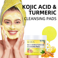 Ensemble Soins du Visage Nettoyage Profond pour Tous Types de Peau – Lingettes Démaquillantes et Nettoyantes au Curcuma et à l'Acide Kojique