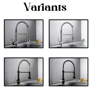 Hot Style Single Handle Black Brass Single Hole Pull Out Spring Commercial Kitchen With Pull Down Sprayer AT9804B-DX Kitchen Fau - Product Image 6