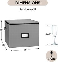 Boîte de rangement pliable carrée de grande capacité à double poignée, 12 compartiments, fabriquée en tissu Oxford cationique, portable et durable, pour verres à vin