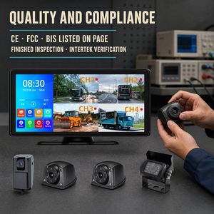 Moniteur DVR tactile 10,26 pouces 4CH Full HD 1080P AHD avec système d'enregistrement en boucle à quatre écrans pour voiture, camion, bus, camping-car, véhicule - Product Image 5
