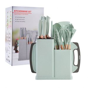 Wholesale 19pcs Silicone Kitchen Utensil Set Heat Resistant Non-stick Cooking Tools with Holder Knife Set Custom Logo OEM ODM - Product Image 2