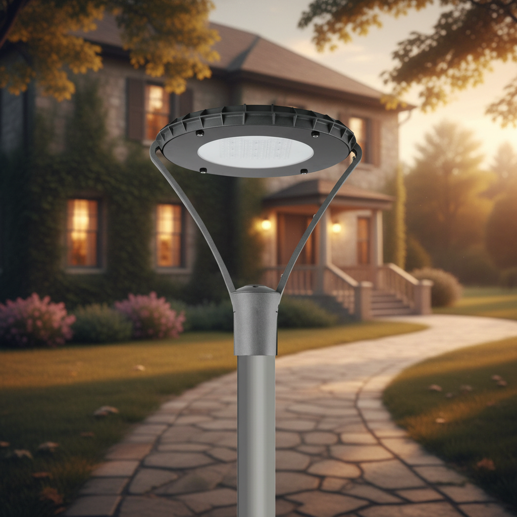 120W IP66 AC Aluminum LED Round Hollow Outdoor Lawn Garden Landscape Street Lamp with Remote/Motion Control and 3-Year Warranty