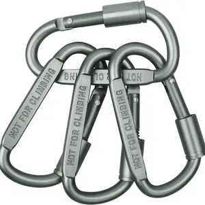 Klip Karabiner, Karabiner Pengunci D-ring Aluminium, Karabiner Tugas Berat untuk Tali Anjing, Tali Kekang, Tempat Tidur Gantung, Berkemah