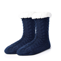 Chaussettes Pantoufles Hiver Femme Ultra-Douces Texturées Doublées Polaire avec Grips Antidérapants Chaussettes Moelleuses Sherpa Épaisses et Chaudes