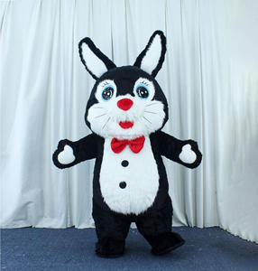 Naughty kostum maskot kelinci hitam bertelinga pendek 2.6m 2m kostum kelinci mengembang cocok untuk acara dan festival - Product Image 4