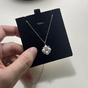 S925 Pure Silver Japanese Sparkling Diamond Cross <b>Birthstone</b> <b>Necklace</b> Niche Design December <b>Birthstone</b> Lock Bone Pearl <b>Necklace</b> - Product Image 2