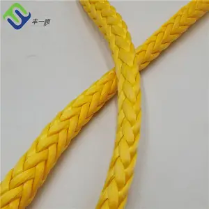 Marine Supplies Synthetic Single Braided 12 Strand UHMWPE Rope 24mm