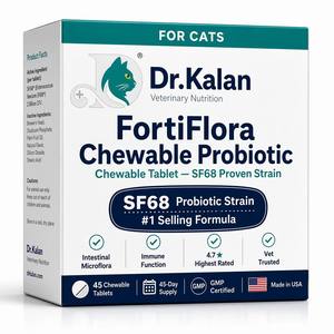 Dr.Kalan 45ct Probiotiques pour chats Enterococcus Faecium SF68 Santé digestive Soulagement de la diarrhée OEM Marque privée NSF CGMP - Product Image 1
