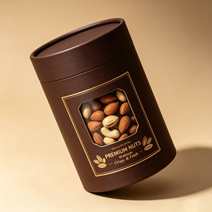 Boîte Cadeau Premium pour Noix, Emballage en Tube en Carton, Estampage à Chaud Doré, Carton Duplex Recyclable, Contenant Cadeau Artisanal - Product Image 6