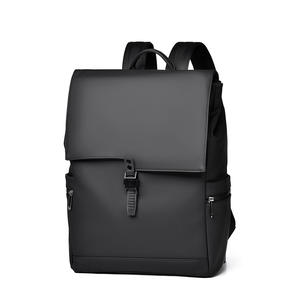New Men's High-End Casual <b>Backpack</b> Stylish Unique PU Material Simple Casual Solid Color Zipper Closure Anti-Theft Feature - Product Image 1