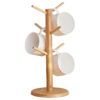 Support à tasses en bambou, organiseur de tasses à café pour table, présentoir simple pour comptoir de cuisine