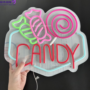 Signo de caramelo de neón Rosa personalizado para cupcakes y pasteles iluminados tan dulces para la decoración de la pared del <span class=keywords><strong>coche</strong></span> del Partido de la tienda de alimentos - Product Image 1