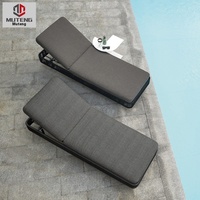 Chaise longue de plage en métal moderne pour loisirs en plein air, imperméable et résistante au soleil, pour cour, villa, piscine ou plage