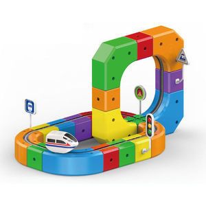 51 pezzi Puzzle 3D blocchi di costruzione con 1 Mini auto fai da te magico binario cubo giocattolo per bambini giocattolo educativo stelo per età <span class=keywords><strong>3</strong></span> + - Product Image 1