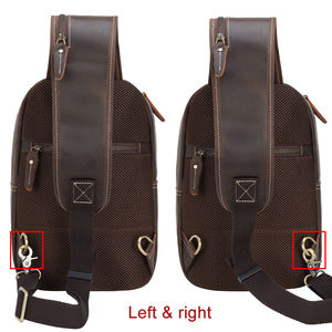 Mochila de Piel de Vaca Personalizada con Logotipo de Marca OEM ODM, con Carga USB, Bandolera Cruzada de Cuero Crazy Horse para Hombre - Product Image 3