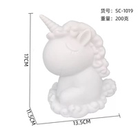 Tirelire licorne DIY en résine écologique de 18 cm, populaire, pour peinture fluide, ours fait main pour enfants et adultes