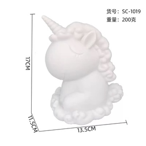<span class=keywords><strong>Tirelire</strong></span> <span class=keywords><strong>licorne</strong></span> DIY en résine écologique de 18 cm, populaire, pour peinture fluide, ours fait main pour enfants et adultes - Product Image 3