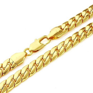 <span class=keywords><strong>Collana</strong></span> a Catena Spina di Pesce in <span class=keywords><strong>Oro</strong></span> 18K Placcato per Uomo, 24 Pollici, Gioiello da Clavicola Maschile in Stile Hip Hop Rock, Idea Regalo - Product Image 4