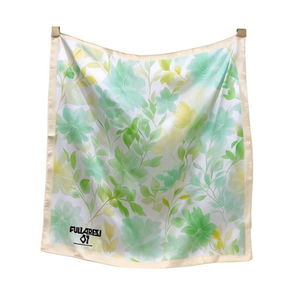 Foulard Quadrato Piccolo con Foglie Verdi Colorate 70x70Cm FULARES - Product Image 1