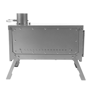 Estufa de leña Estufa de <span class=keywords><strong>camping</strong></span> portátil con tubos de chimenea Ventana delantera <span class=keywords><strong>Mini</strong></span> estufa de campamento para tienda exterior, cocina de viaje en camión - Product Image 5