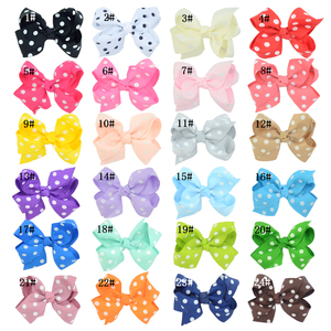 Điểm In Ấn Bán Buôn Phụ Kiện Tóc Trẻ Em 8 Cm Băng Lụa Sọc Cửa Hàng Nơ Tóc Không Có Clip - Product Image 2