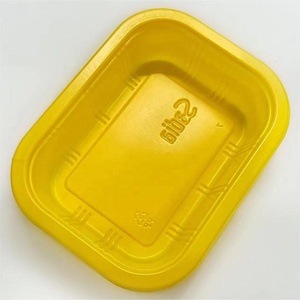 Contenedores Desechables Amarillos para Almacenamiento de Alimentos con Tapas de Material PP, Bandeja de Plástico Dorado para Chocolate, Galletas y Pasteles - Product Image 1