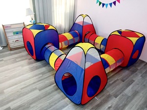 <span class=keywords><strong>Maison</strong></span> de tente de jeu pour enfants 8 en 1 avec 4 tentes <span class=keywords><strong>tunnel</strong></span> pour bébés tente <span class=keywords><strong>tunnel</strong></span> pliable portable intérieure extérieure - Product Image 3