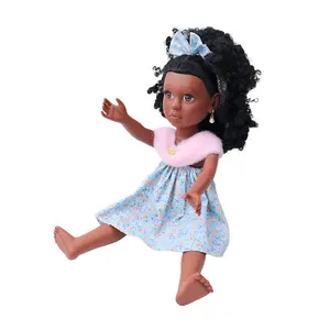 Plastiques vinyles personnalisables 18 pouces mode africaine poupées noires jouets pour fille enfants poupées Reborn pour enfants poupée pacifier
