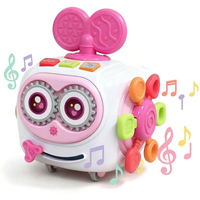 Cube musical d'éveil pour tout-petits de 1 à 3 ans, jouet robot sensoriel Montessori 6-en-1 avec lumières, sons et roues, ABS OEM ODM