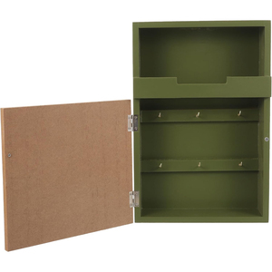 Boîte à clés Tenture murale porte en bois installation murale boîte de rangement de boîte aux lettres, pour clés et courrier armoire de rangement efficace - Product Image 3